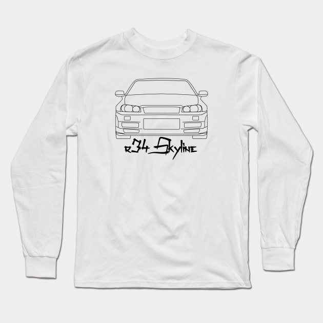 Nissan R34 Skyline GTR - Simple Lines Long Sleeve T-Shirt by mudfleap